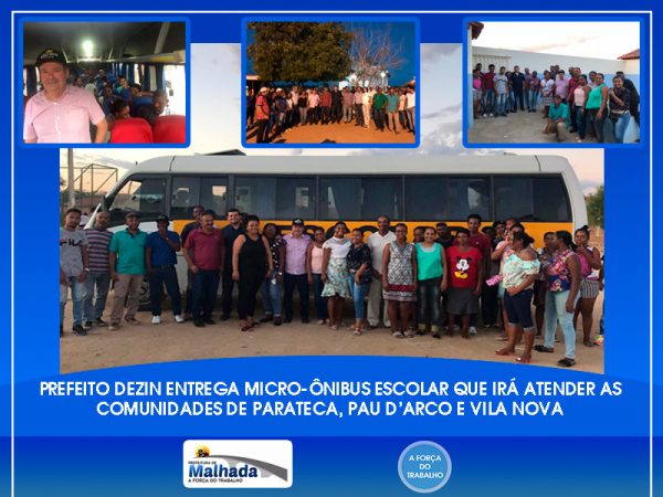 1 84 e1570823923332 Prefeitura de Malhada entrega micro-ônibus escolar que atenderá as comunidades de Parateca, Pau D’Arco e Vila Nova