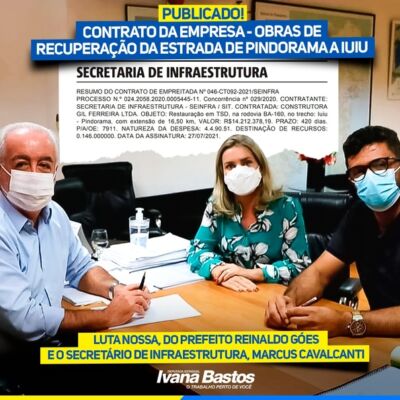 IUIU e1627936311935 Publicado contrato para execução das obras da estrada de Pindorama a Iuiu