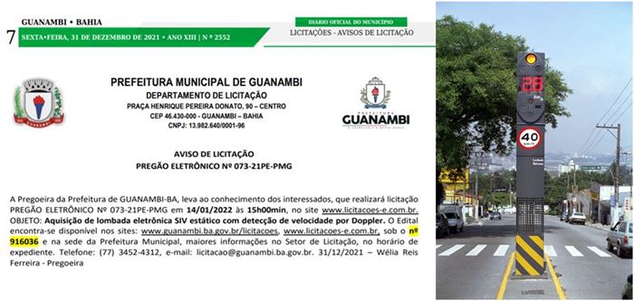 2 horz Prefeitura de Guanambi abre licitação para implantação de lombadas eletrônicas