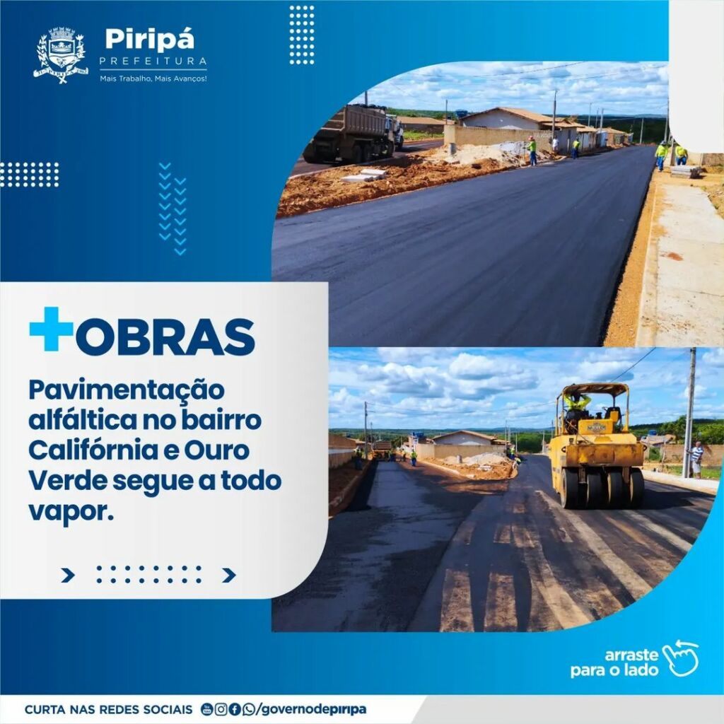 316436142 838614437283881 6407104665261350408 n Prefeitura de Piripá inicia obras de pavimentação asfáltica no bairro Califórnia e Ouro Verde