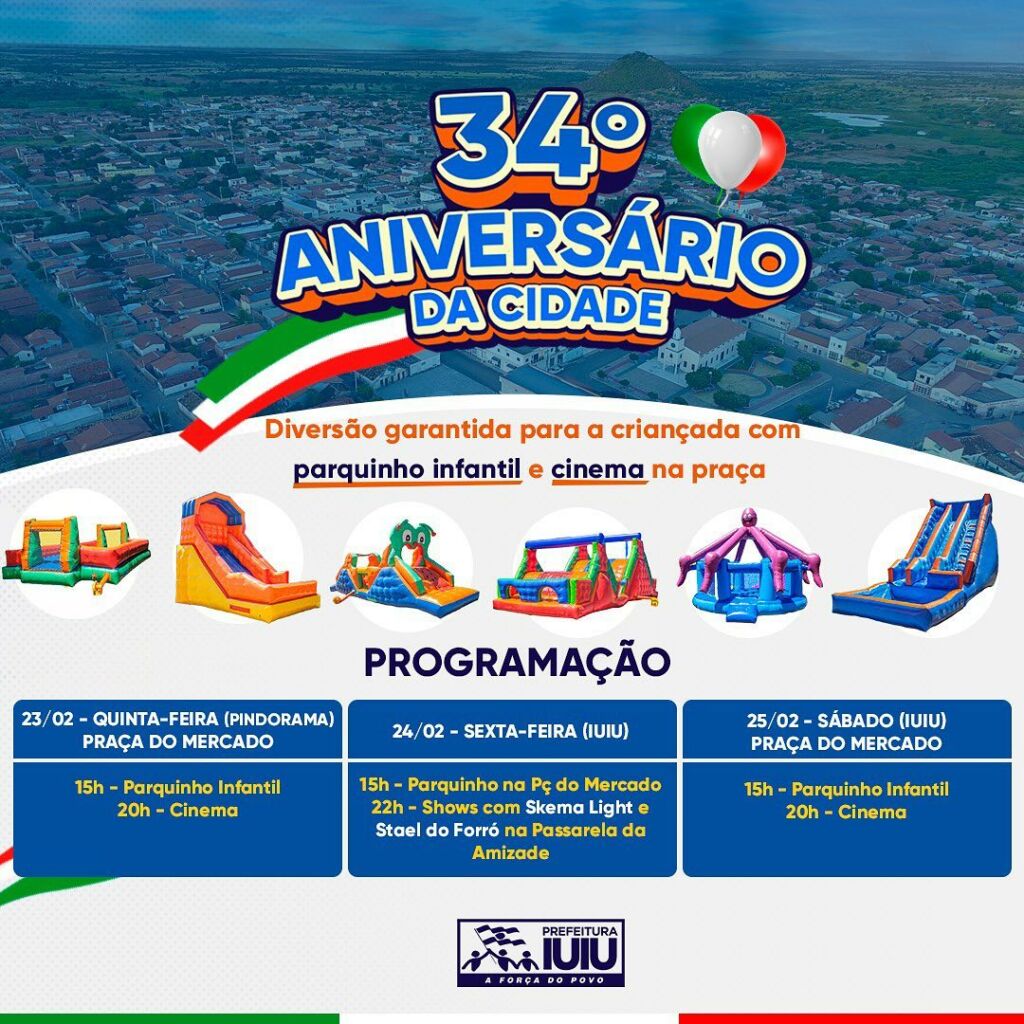 328636658 861907515098264 7348289668021761477 n Prefeitura de Iuiu divulga programação do evento de 34 anos de Emancipação Política