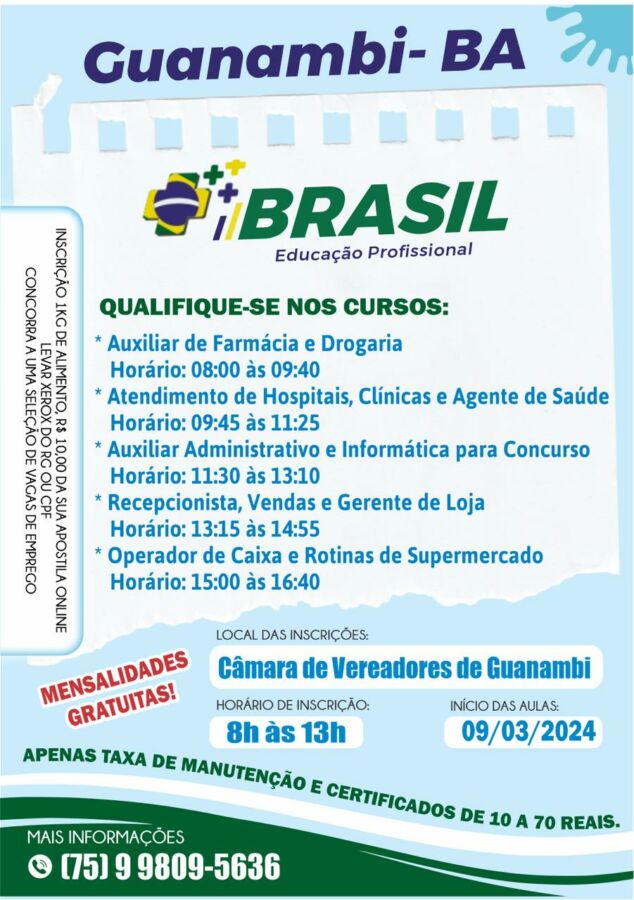 WhatsApp Image 2024 03 04 at 10.28.25 Projeto Mais Brasil oferece diversos cursos para população de Guanambi