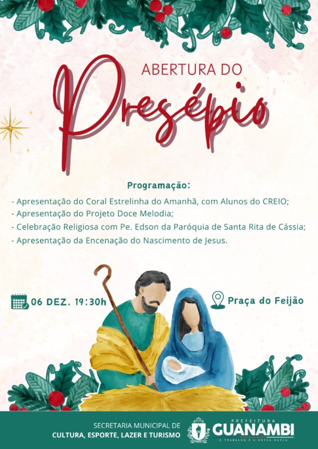 WhatsApp Image 2024 12 03 at 11.40.42 Apresentações culturais e celebração religiosa marcarão abertura do Presépio Natalino de Guanambi, nesta sexta (6), às 19h30